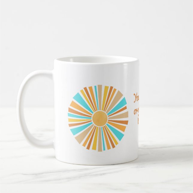 Boho Sun, Here Comes The Son, Retro Sunshine Coffee Mug (Left)