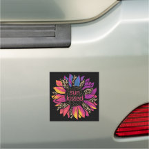 Boho Sun Kissed Sunflower Car Magnet