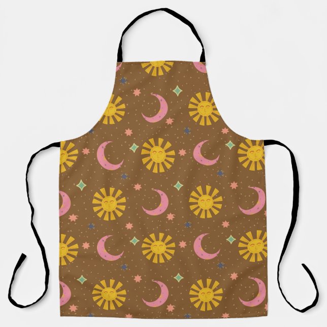 Boho Sun & Moon Celestial  Apron (Front)