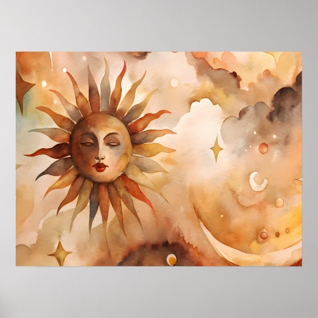 Boho Sun & Moon | Minimal Celestial Decor for Home (Front)
