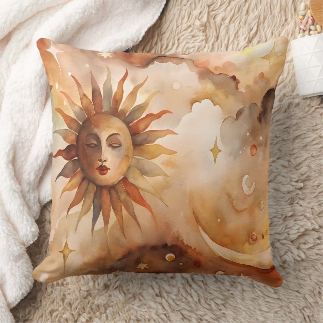 Boho Sun & Moon | Minimal Celestial Decor for Home Cushion (Blanket)