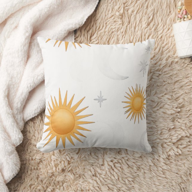 Boho Sun Pillow Gift for Her Home Decor (Blanket)