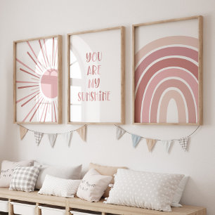 Boho Sun Quote Rainbow Kids Room