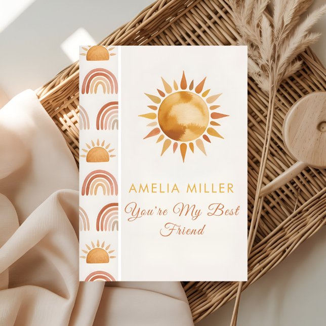 Boho Sun & Rainbow Best Friend Greeting Card (Creator Uploaded)
