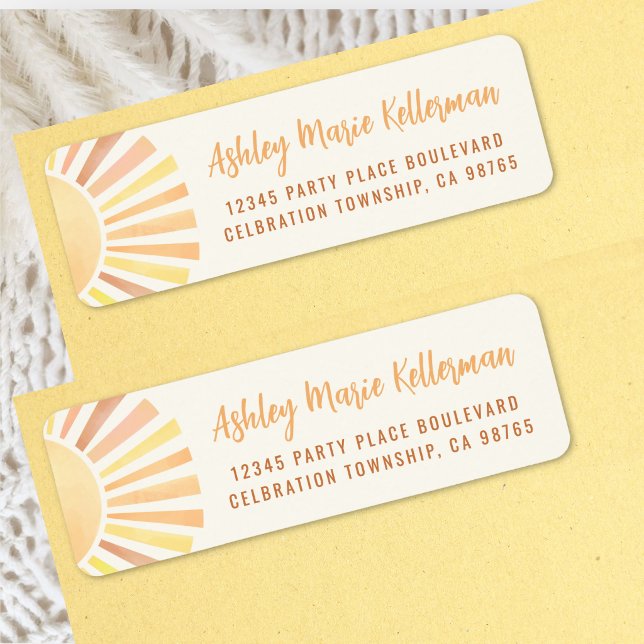 Boho Sun Return Address (Boho Sun Return Address Label )
