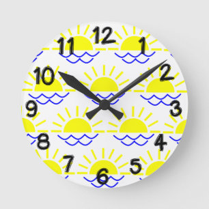 Boho Sun  Round Clock