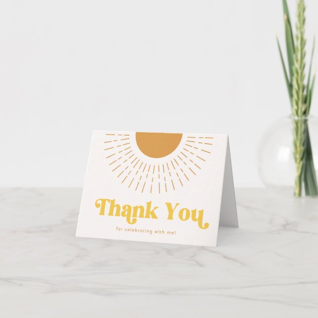 Boho Sun Thank You Card  (Front)