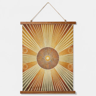 "Boho Sun Wall Tapestry – Golden Sunburst with Ear