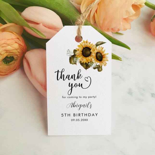 Boho Sunflower Birthday Party  Gift Tags (Creator Uploaded)