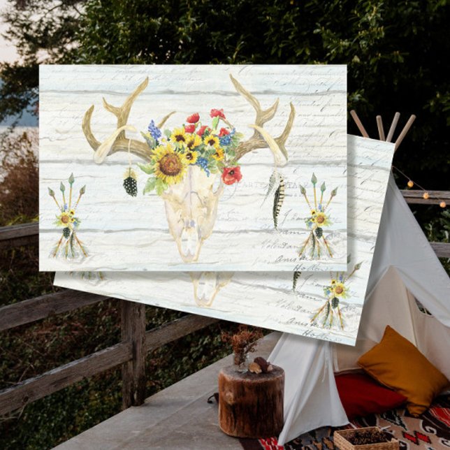 BOHO Sunflower Deer Skull Floral Arrows Decoupage Tissue Paper (Creator Uploaded)