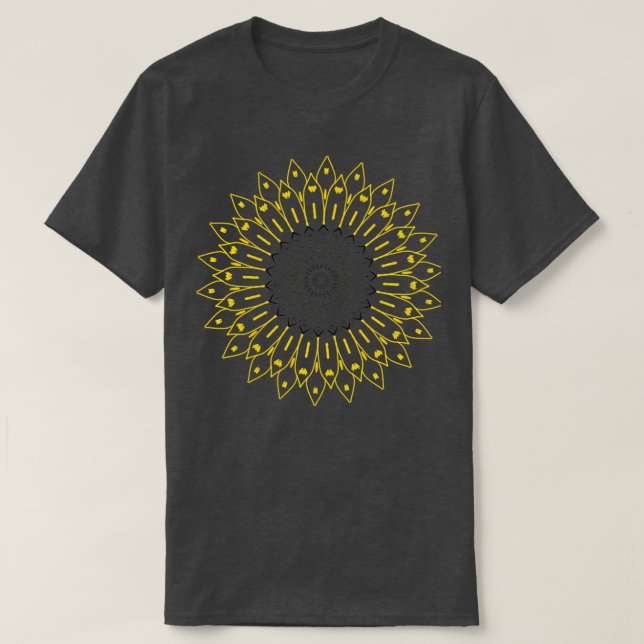 Boho Sunflower Mandela  T-Shirt (Design Front)