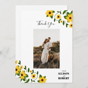 Boho Sunflower Patch Thank You Card