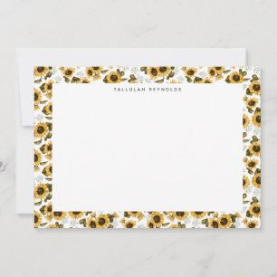 Boho Sunflower pattern Card