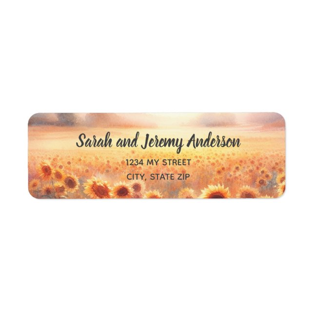 Boho Sunflower Rustic Watercolor Country Wedding  (Front)