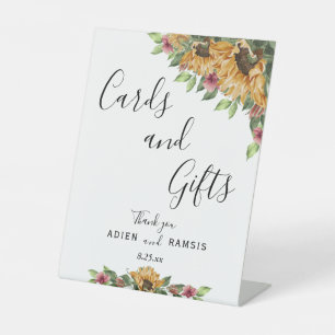 Boho Sunflower Rustic Wedding Cards and Gifts Sign