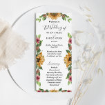 Boho Sunflower Rustic Wildflower Wedding Flat Programme<br><div class="desc">This boho sunflower rustic wildflower wedding flat program is perfect for your modern bohemian wedding. This design features black simple calligraphy with rustic sunflowers, greenery, and wildflowers on a neutral bright white background to match your classic traditional wedding or elegant boho wedding in the summer or fall. Please feel free...</div>