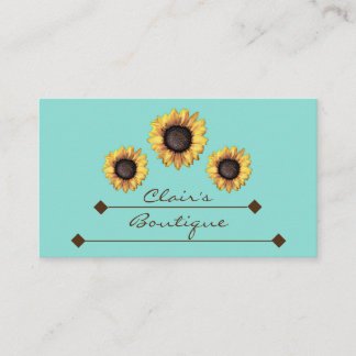 Boho Sunflower Triangle Business Card