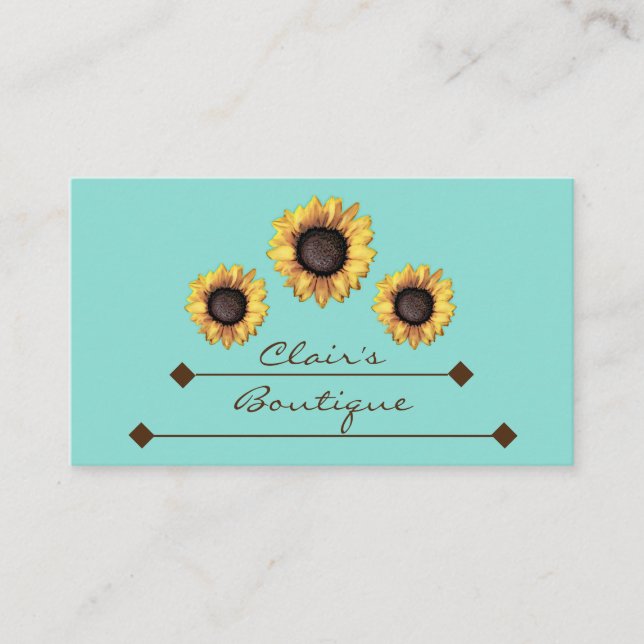 Boho Sunflower Triangle Business Card (Front)