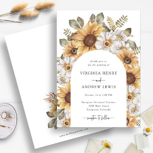 Boho Sunflower Wedding Invitation