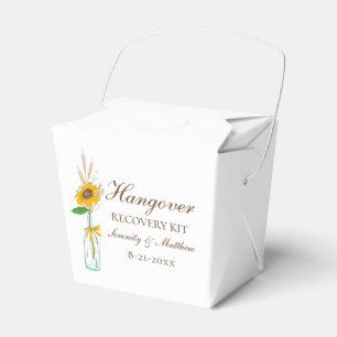 Boho Sunflower Yellow Floral Wedding Hangover Kit Favour Box