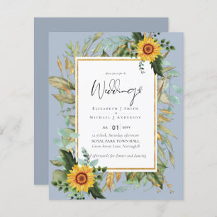 Boho Sunflowers Greenery Watercolor Wedding BUDGET