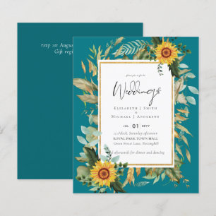 Boho Sunflowers Greenery Watercolor Wedding BUDGET