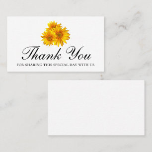 Boho Sunflowers Summer Thank You Floral Wedding Place Card