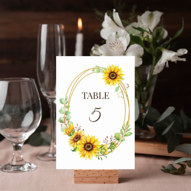 Boho sunflowers wreath romantic  table number (Creator Uploaded)