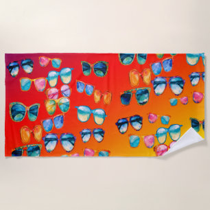 Boho sunglasses Summer vibes Beach Towel
