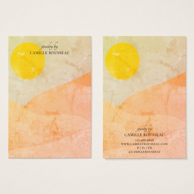 Boho Sunrise Desert Abstract Earring Display Card (Front & Back)