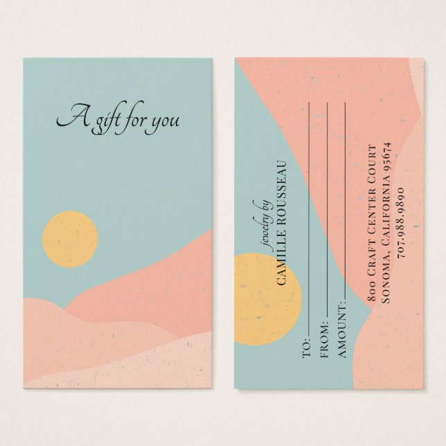 Boho Sunrise Desert Abstract Gift Card (Front & Back)