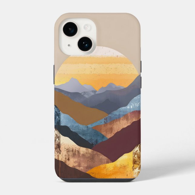 Boho Sunset Mountains  iPhone Case (Back)