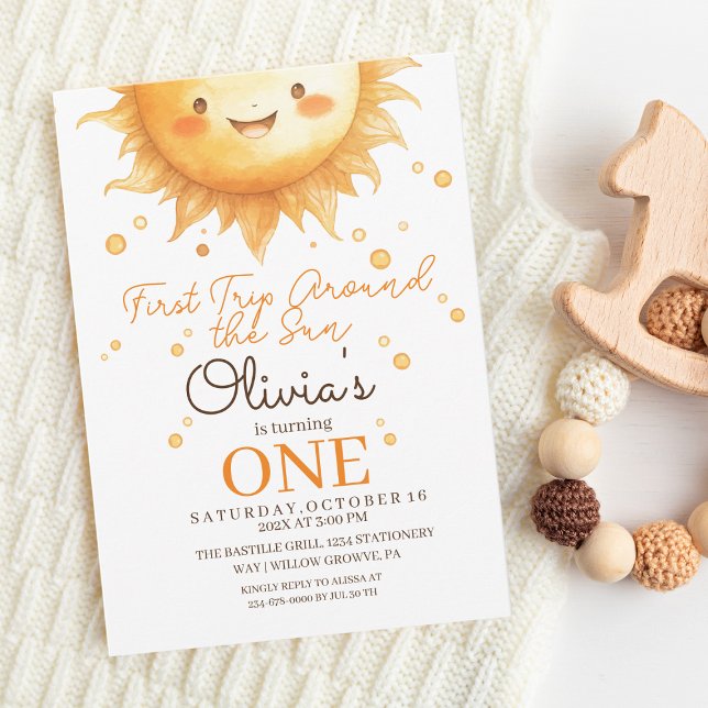  Boho Sunshine 1st Birthday party  Invitation (Creator Uploaded)