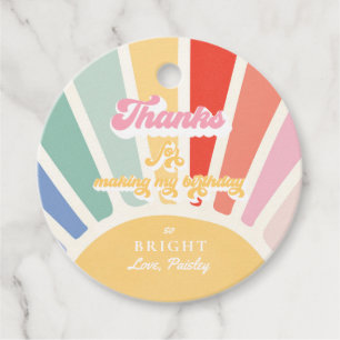 Boho Sunshine 1st Trip Around The Sun Birthday Favour Tags
