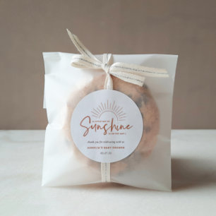 Boho Sunshine Baby Shower Classic Round Sticker