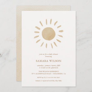 Boho Sunshine Baby Shower Invitation
