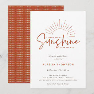 Boho Sunshine Baby Shower Invitation