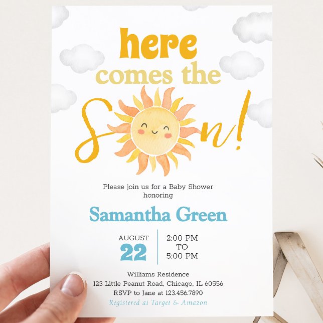 Boho Sunshine Baby Shower Invitation (Creator Uploaded)