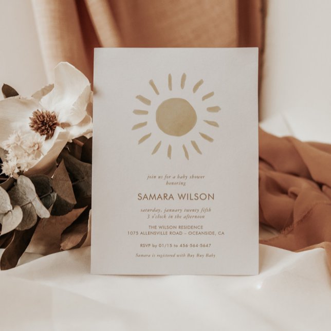 Boho Sunshine Baby Shower Invitation (Creator Uploaded)