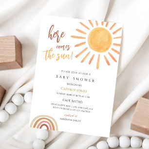Boho Sunshine Baby Shower Invitation