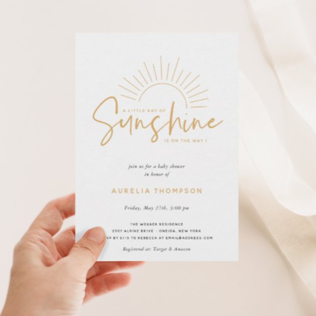 Boho Sunshine Baby Shower Invitation (Creator Uploaded)