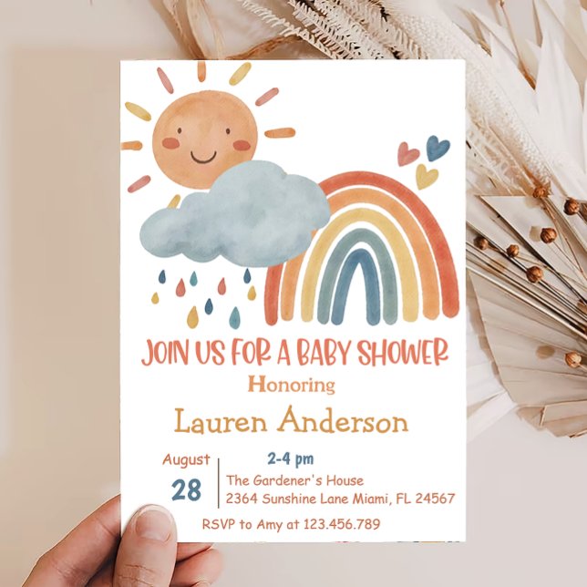 Boho Sunshine Baby Shower Invitation (Creator Uploaded)