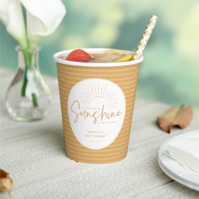 Boho Sunshine Baby Shower Paper Cups (Insitu)