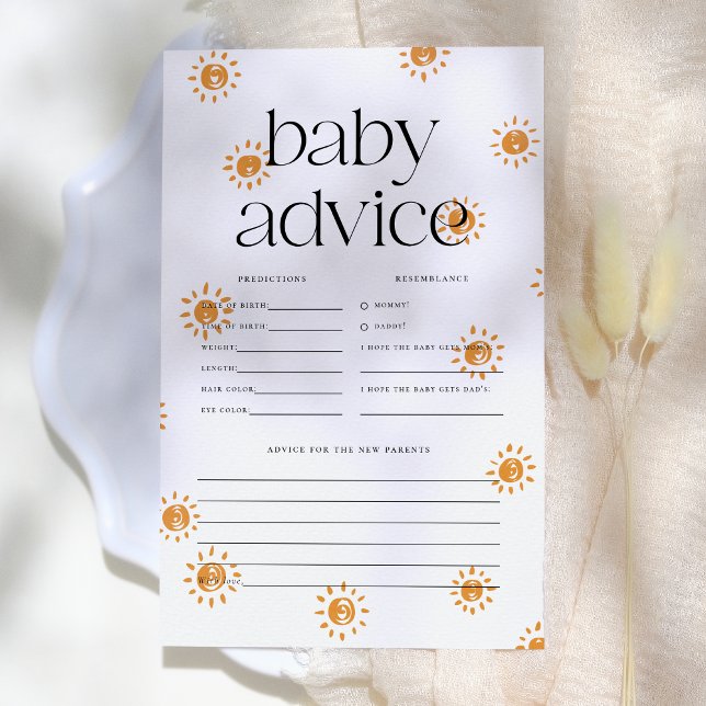 Boho Sunshine Baby Shower Predictions & Advice (Creator Uploaded)