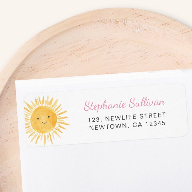Boho Sunshine Baby Shower Return Address (Creator Uploaded)