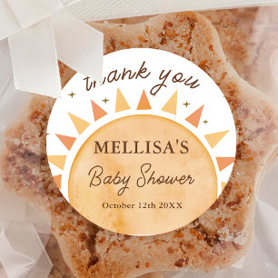 Boho Sunshine Baby Shower Sticker