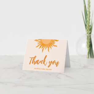 Boho sunshine Baby shower Thank You Card