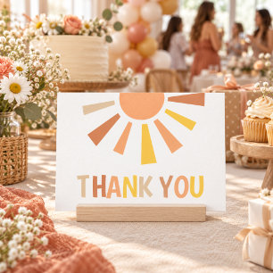 Boho Sunshine Baby Shower Thank You Card