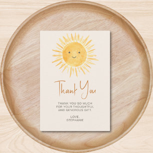 Boho Sunshine Baby Shower Thank You Card