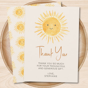 Boho Sunshine Baby Shower Thank You Card